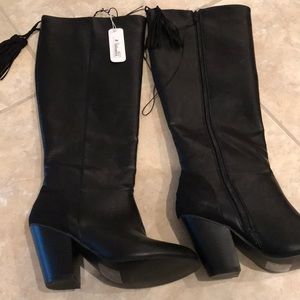 Charming Charlie NWT black boots with tassel Sz 6